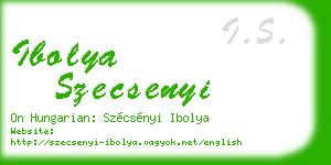 ibolya szecsenyi business card